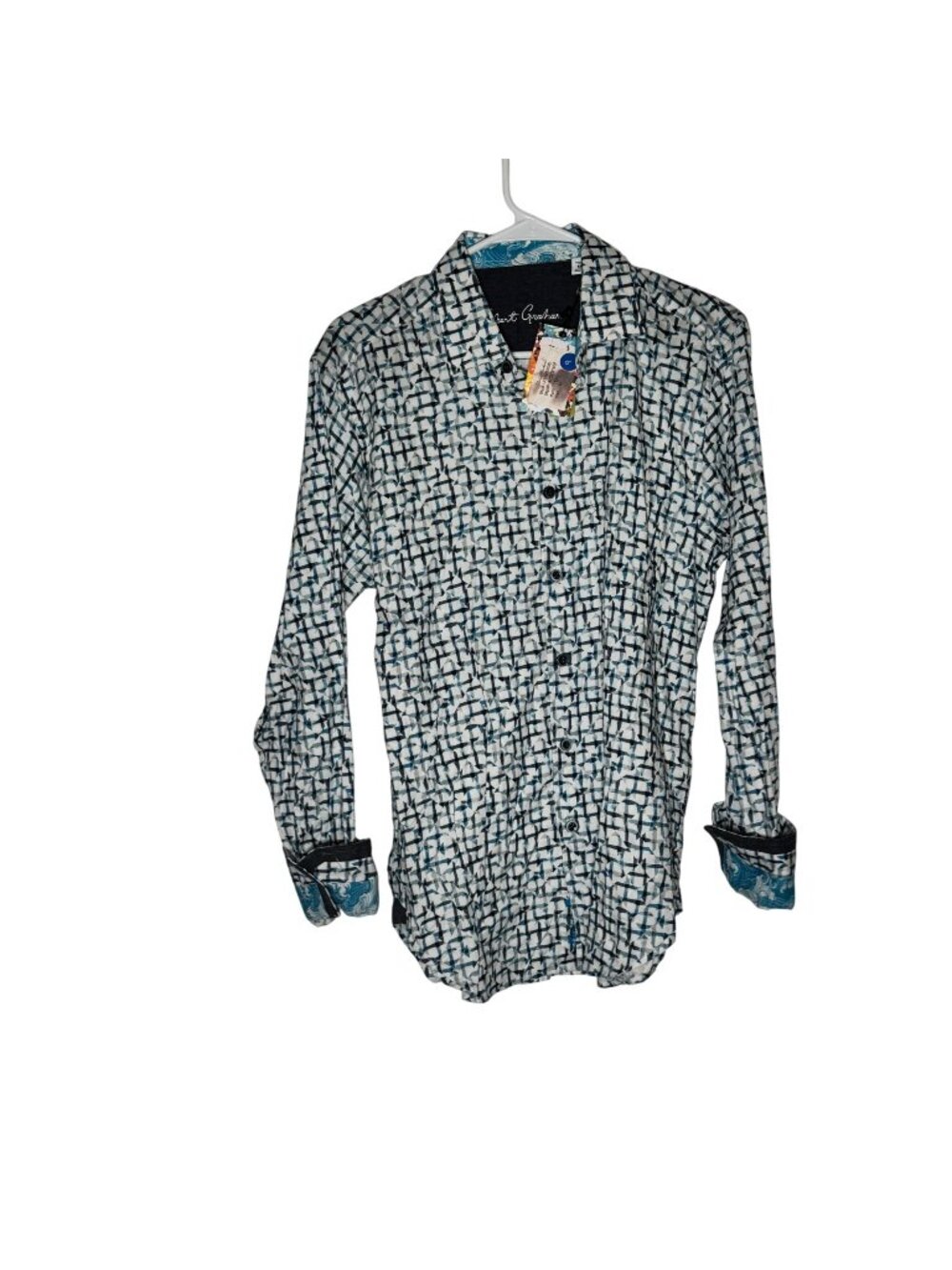 Robert Graham Kerberos Button Down Shirt Teal Classic Fit Size M NWT